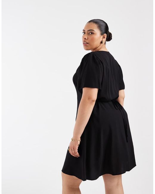 Vero Moda Black Button Through Mini Skater Dress