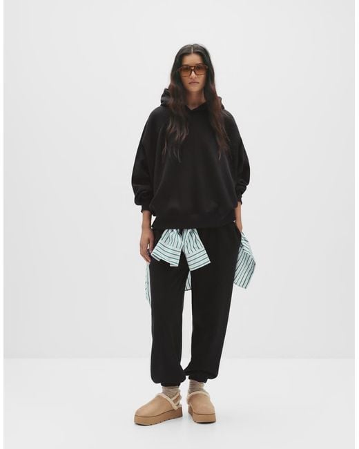Pull&Bear Black Oversized Hoodie