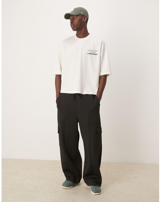 ASOS Natural Oversize Drop Shoulder T-shirt Withy Slow Sunday Graphic for men