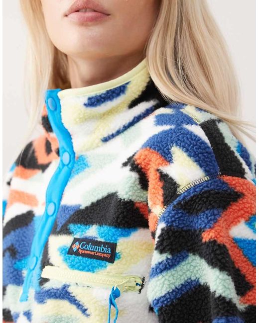 Polar Corto Con Diseño Estampado Y Media Tapeta De Botones De Presión Helvetia Ii De Columbia de color Blue