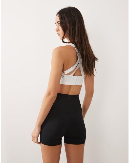 4505 Gray Icon Active High Waist 5 Inch Legging Short With Zip Phone Pocket