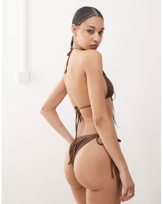 Motel Natural Lentra Shimmer Tie-side Bikini Bottoms