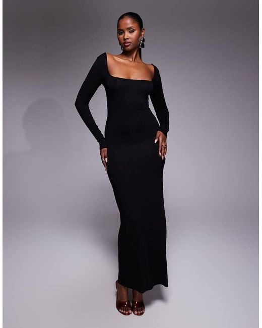 SQUARED NECK OPEN BACK MAXI DRESS