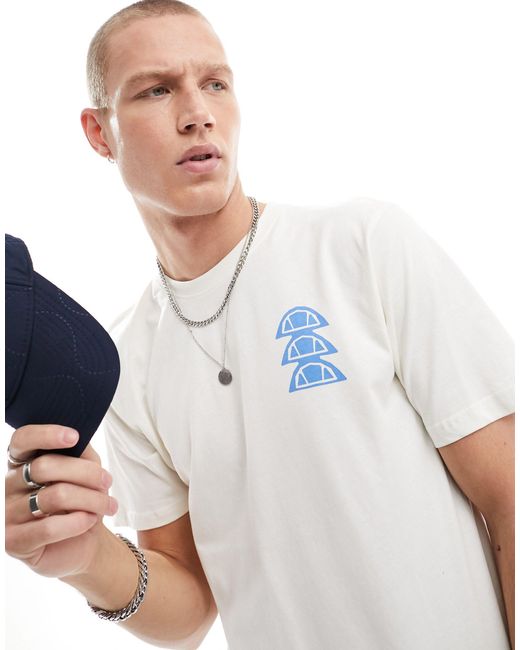 Camiseta blanco con logo estampado en la espalda tresto Ellesse de hombre de color White
