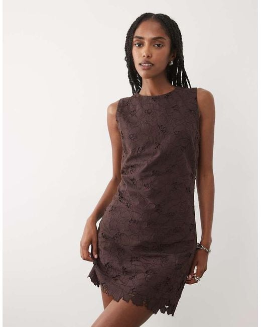 Mango Natural Cotton Mix Sleeveless Embroidered Mini Dress