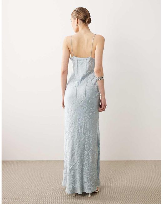 ASOS White Lace Detail Button Down Front Slip Maxi Dress