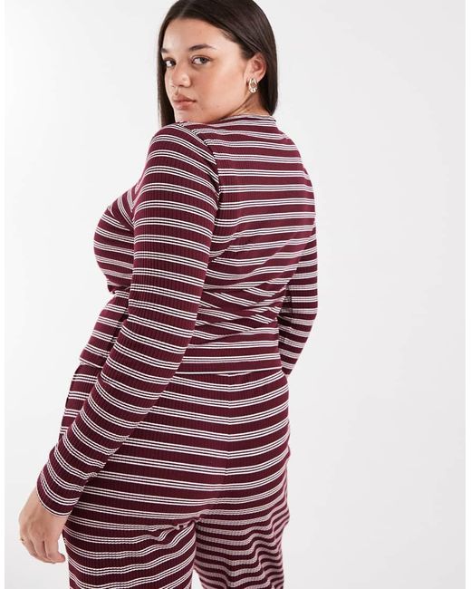 Collusion Red Plus Fitted Rib Cardigan