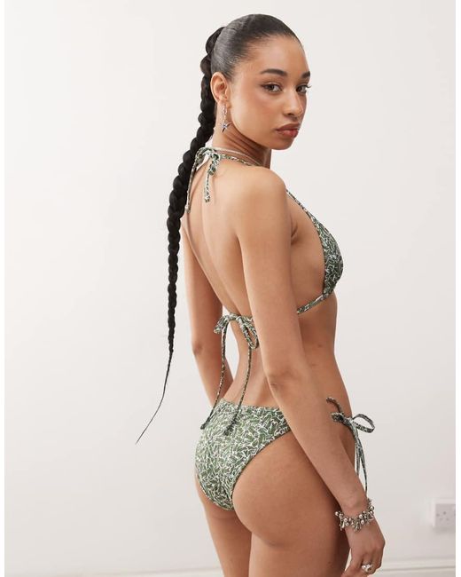 Lacoste Natural Co-ord Bikini Bottoms With All Over Croc Print