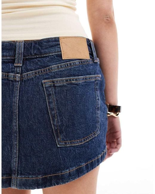 Cotton On Blue Micro Low Denim Skirt