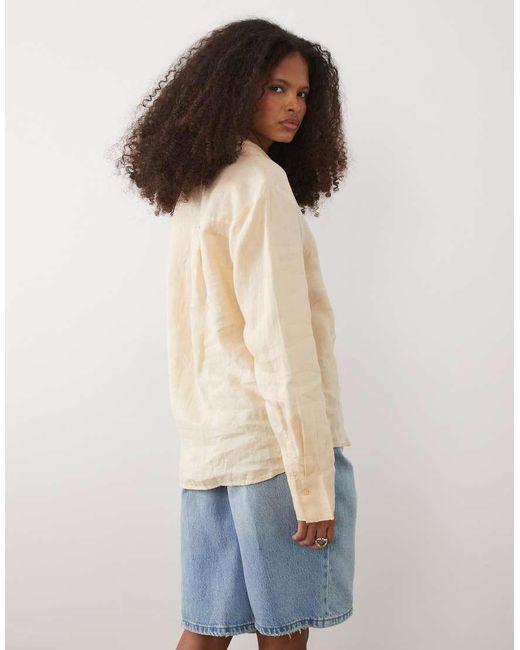 Mango Blue 100% Linen Classic Shirt