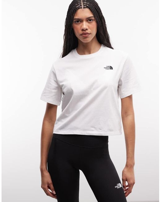 The North Face White W Evolution Simple Dome Crop Rlx Ss Tee