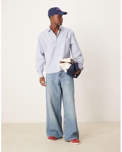 ASOS Oversized Boxy Overhemd in het Blue voor heren
