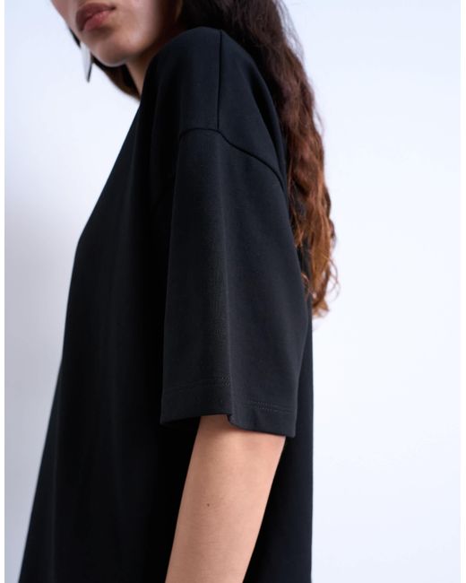 TOPSHOP Black Premium Interlock Oversized Tee