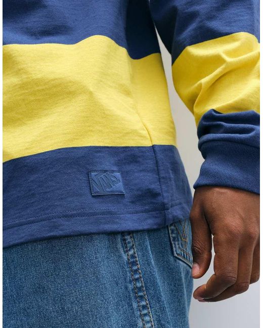 Vans Yellow Rugby Stripe Long Sleeve Knit Shirt for men