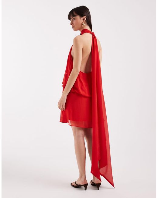 ASOS Red Halter Neck Mini Dress
