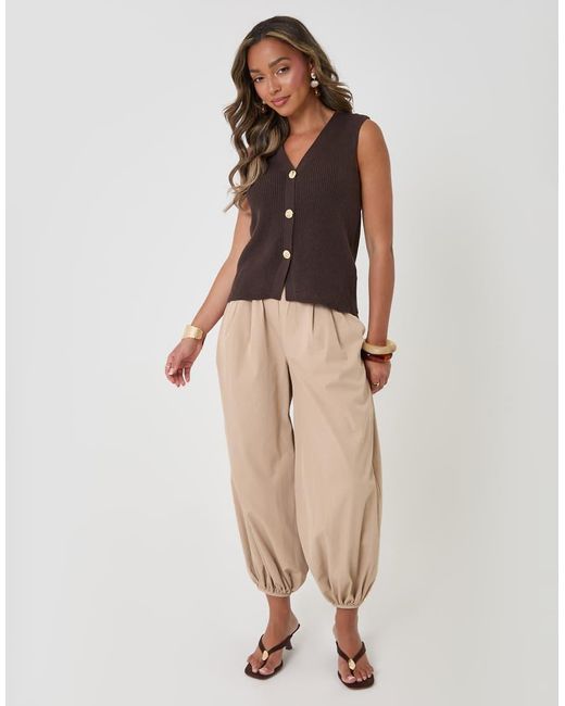 Threadbare Brown Ribbed Longline Waistcoat
