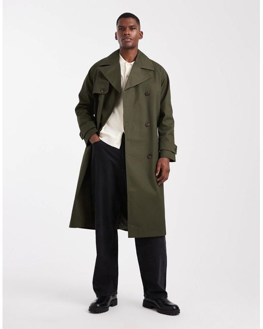 ASOS – oversize-trenchcoat in Green für Herren