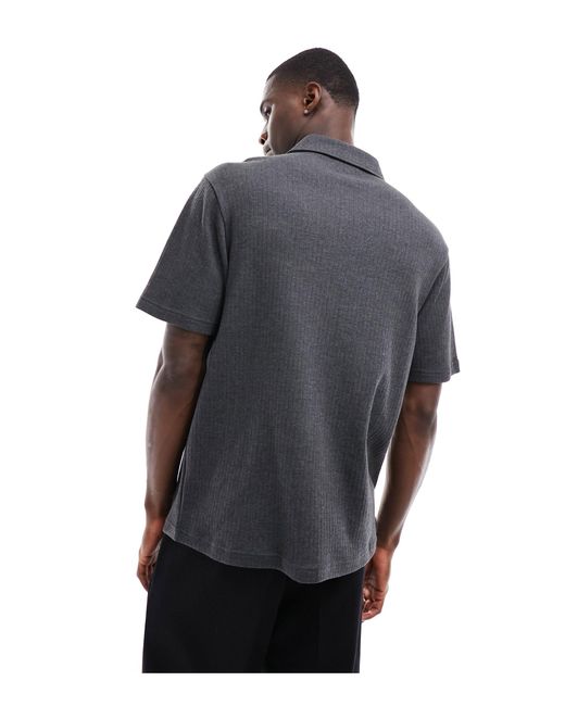 Polo zippé d'ensemble en jersey texturé - foncé Another Influence pour homme en coloris Gray