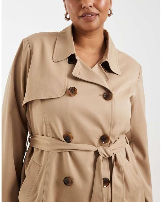 ONLY Blue Belted Short Trench Coat