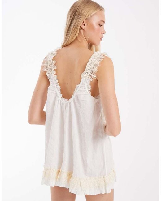 Free People White Wish Me Luck Romper