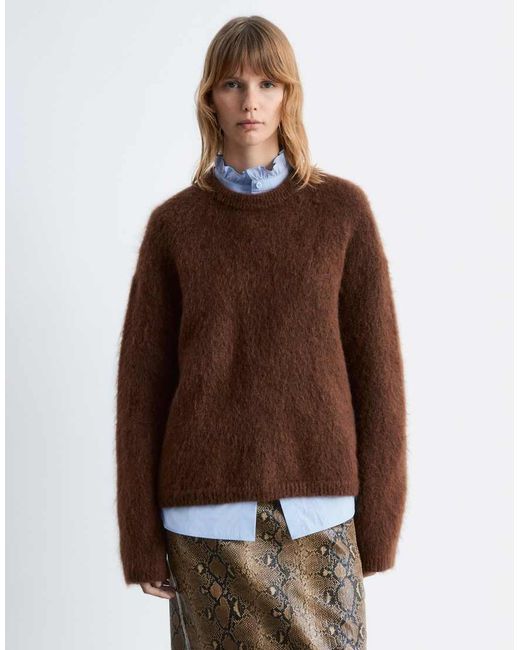 & Other Stories Brown Mohair Super Soft Hairy Knit Sweater