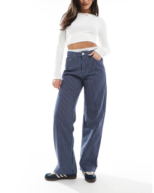 Pull Bear Striped Baggy Jeans In Blue Lyst pull-bear-striped-baggy-jeans-in-blue-lyst