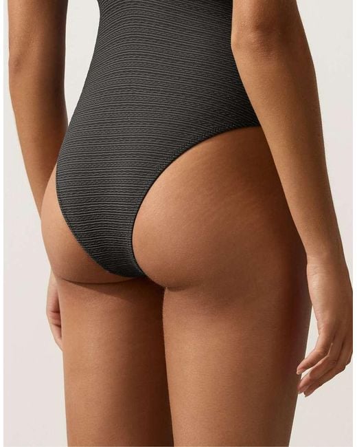 Oysho Black Faded Effect Jacquard Swimsuit