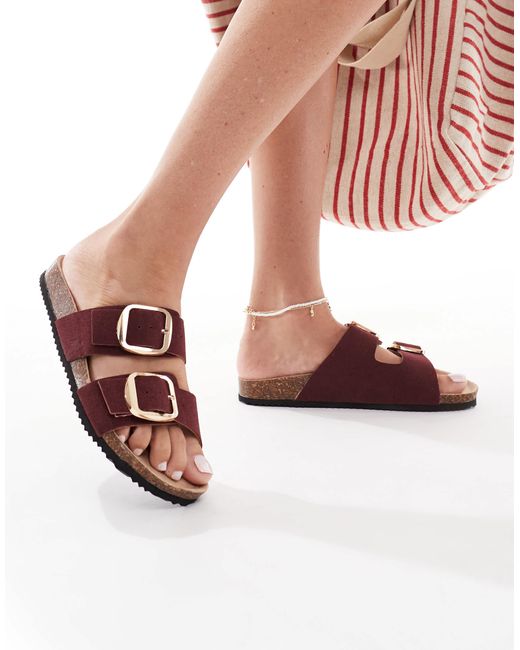 New Look Brown New Look Double Strap Sandals