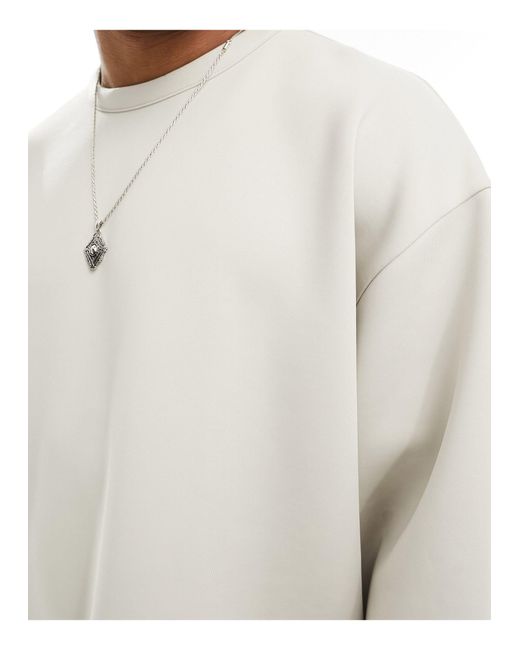 ASOS White Extreme Oversized Scuba Sweatshirt for men