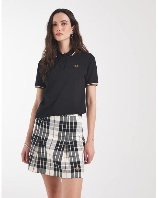 Fred Perry White Tartan Mini Skirt