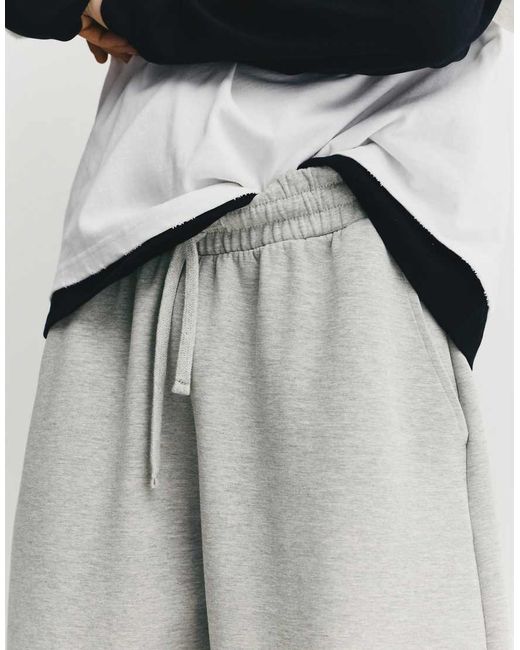 Pull&Bear White Interlock Balloon Tracksuit Bottoms for men