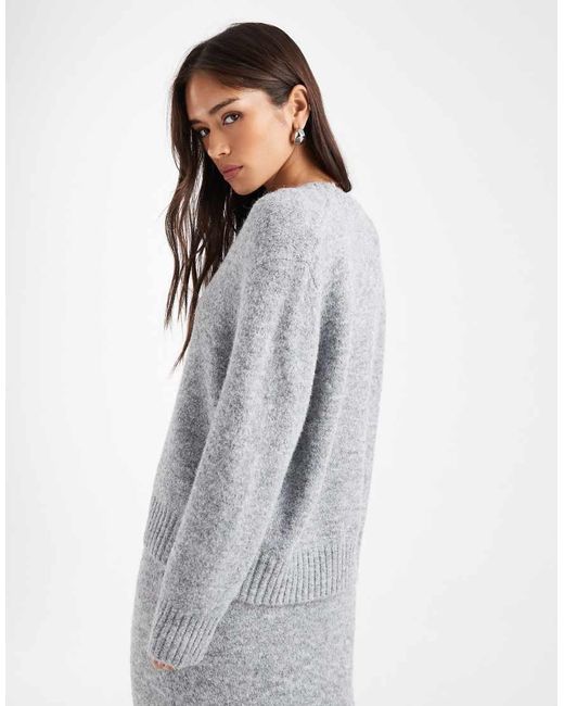4th & Reckless Gray Wool Feel Longline Pocket Detail Cardigan Co-Ord
