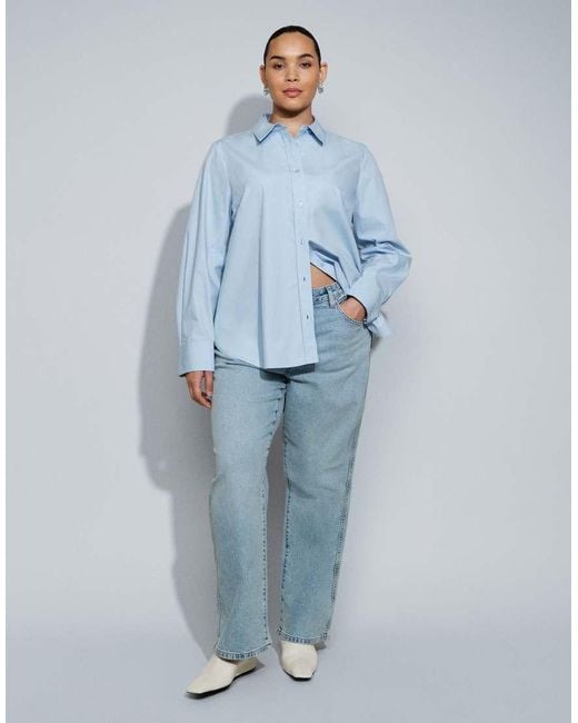 ASOS Blue Asos Design Curve Slim Shirt