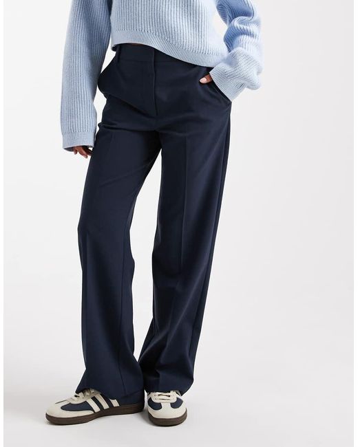ASOS Blue Petite Tailored Slim Straight Trousers