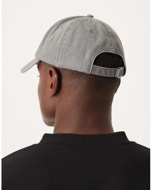 ASOS Gray Washed Cap With Embroidery for men