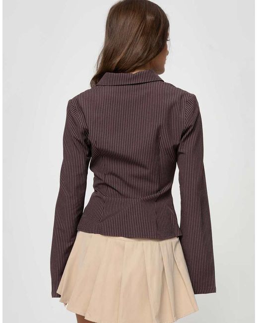 Princess Polly Blue Anni Fitted Flare Sleeve Shirt