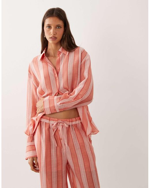 Mango Red – clay – oversize-hemdbluse