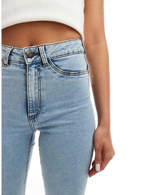 Noisy May Blue Callie High Waist Skinny Jeans