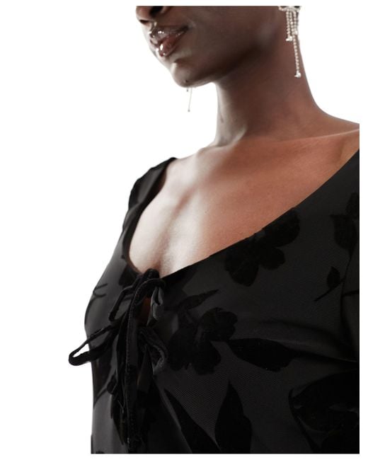 ONLY Black Jacquard Floral Maxi Dress