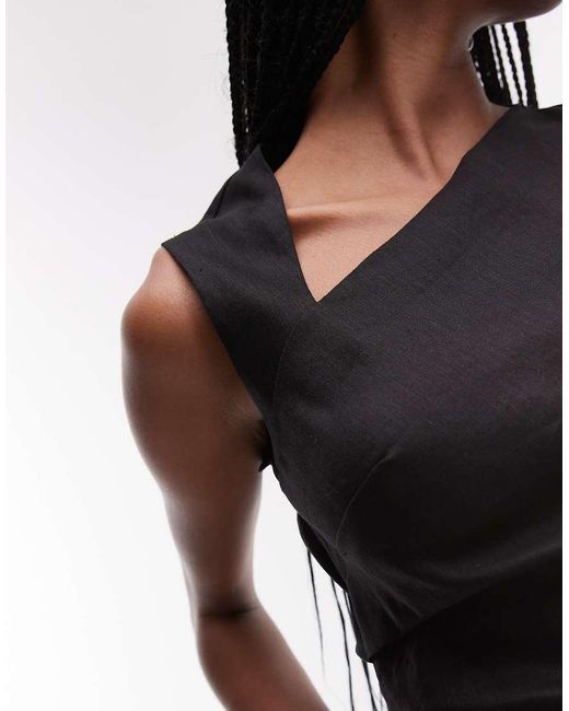 Mango White Cut Out Shoulder Midi Dress