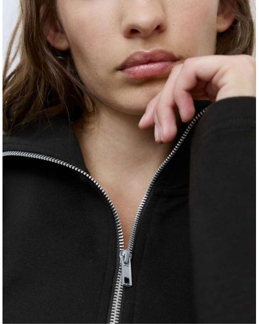 Pull&Bear Hoogsluitend Jack Met Interlocknaden in het Black