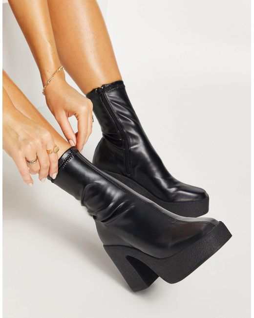 Chunky heel sock clearance boots