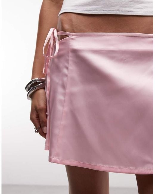 Monki Pink Low Rise Festival Mini Skirt With Cut-outs