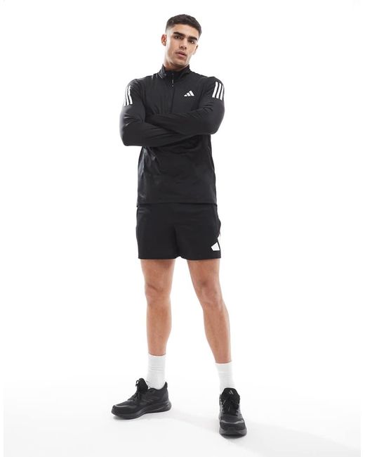 Adidas Originals Blue Adidas Training Own The Run 1/4 Zip Top for men