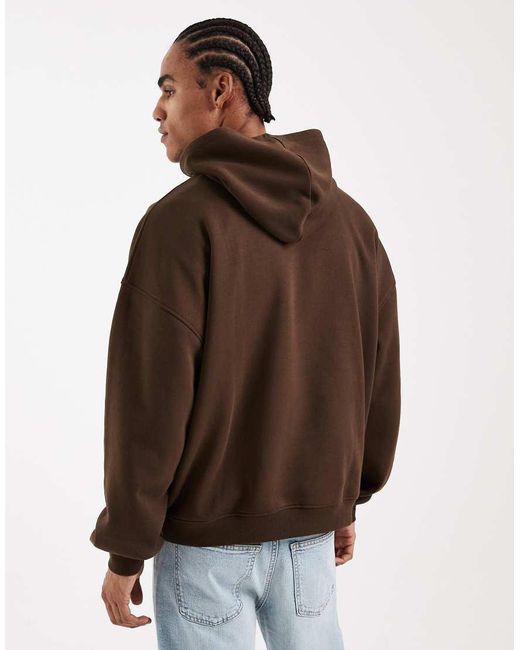 ASOS Brown Essentials Extreme Oversized Hoodie for men