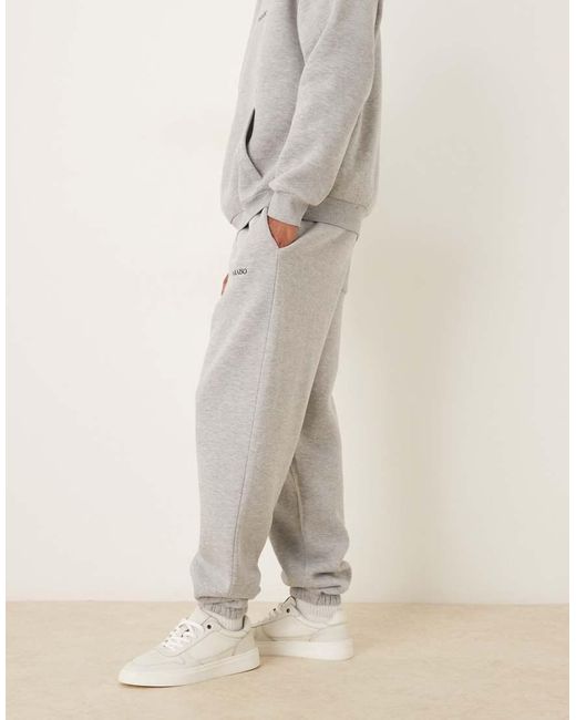 Joggers Gris Jaspeado Extragrandes Con Detalle Estampado De (Parte De Un Conjunto) ASOS de hombre de color Natural