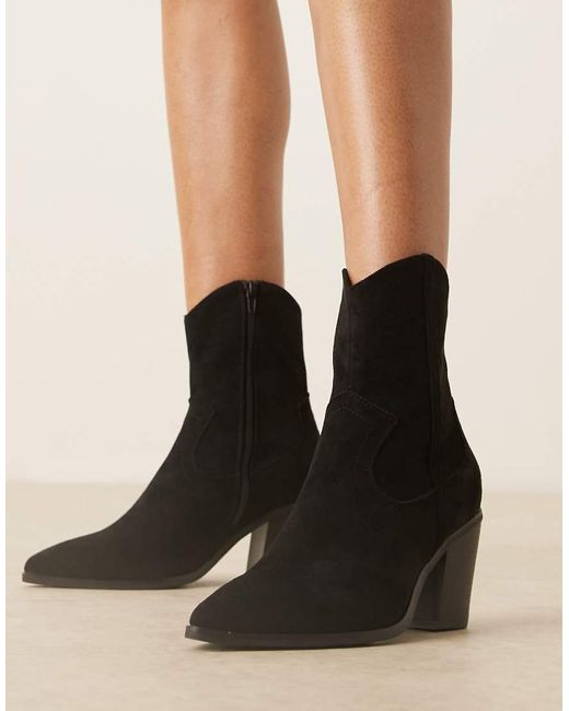 ASOS Black Rational Heeled Western Boots