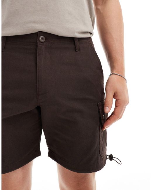 ASOS Gray Slim Mid Length Cargo Shorts for men
