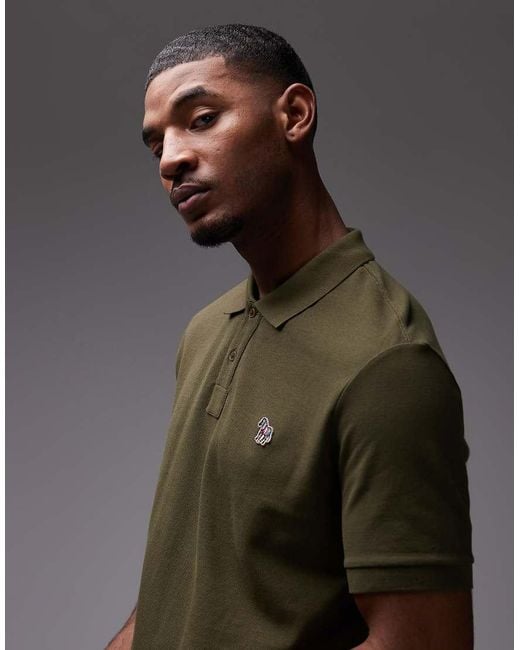 Paul Smith Gray Zebra Logo Polo T-shirt for men