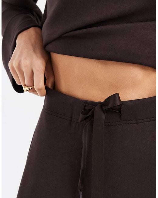 Vero Moda Brown Super Soft Tie Waist Wide Leg jogger Co-ord